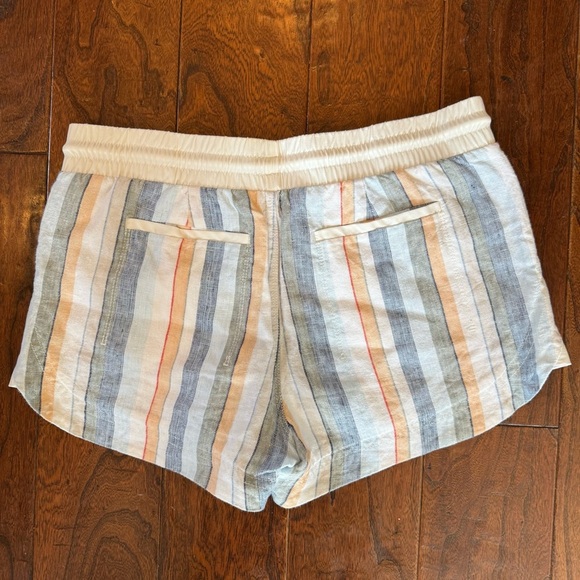 Athleta Beachside Bali Linen Short in Multi Blanket Stripe Casual Beach Size M - Picture 5 of 7